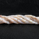 7x5mm Pink Peruvian Opal Tubes 15 inch 50 beads - The Bead Traders