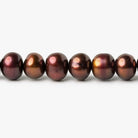 7x5mm Red Brown side drilled Baroque Freshwater Pearl Strand 16 Inch 68 pieces - The Bead Traders