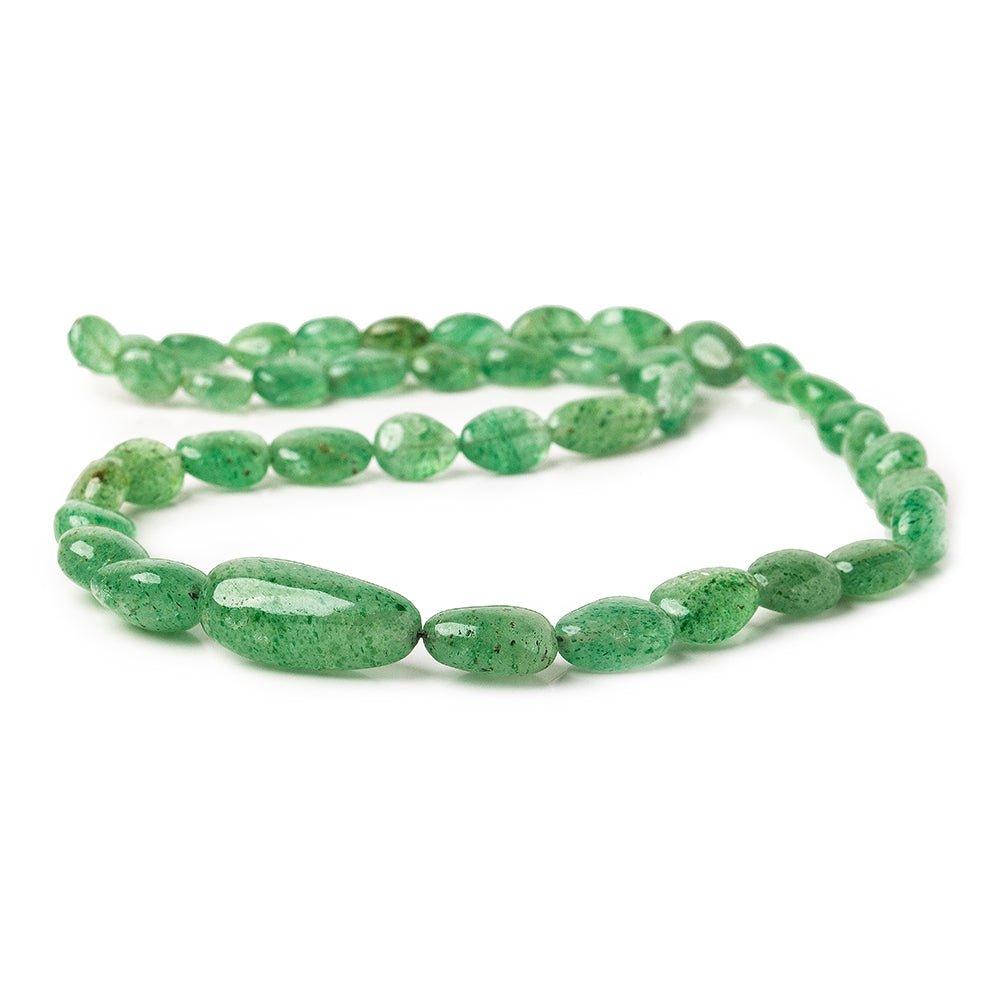 7x6-16x11mm Green Aventurine plain nugget beads 16 inches 42 pieces - The Bead Traders