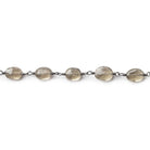 7x6-9x7mm Smoky Quartz faceted nugget Black Gold Chain by the foot 23 beads - The Bead Traders