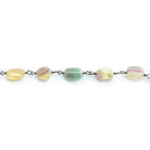 7x6mm-12.5x7mm Fluorite Plain Nugget Black Gold plated Chain by the foot 19 pieces - The Bead Traders