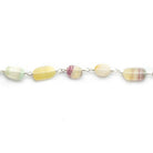 7x6mm-12.5x7mm Fluorite Plain Nugget Silver plated Chain by the foot 19 pieces - The Bead Traders