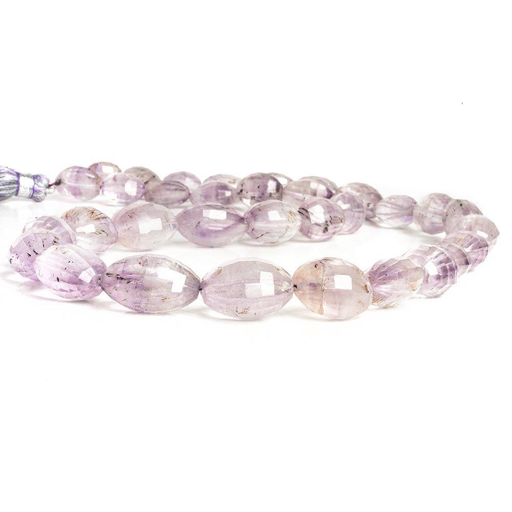 7x6mm-16x12mm Mossy Amethyst with Cacoxenite Faceted Oval Beads 16 inch 36 pieces - The Bead Traders