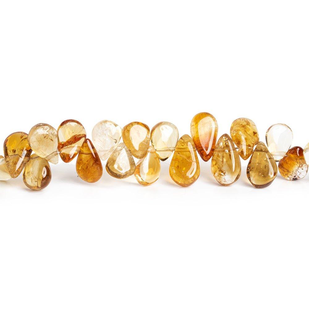 7x6mm-9x7mm Citrine Plain Pear Beads 8 inch 56 pieces - The Bead Traders