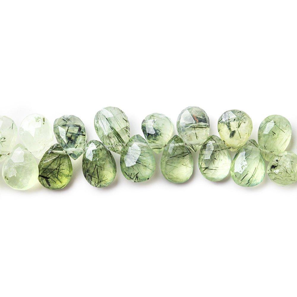 7x6mm-9x7mm Prehnite Faceted Pear Beads 8 inch 65 pieces - The Bead Traders