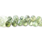 7x6mm-9x7mm Prehnite Faceted Pear Beads 8 inch 65 pieces - The Bead Traders