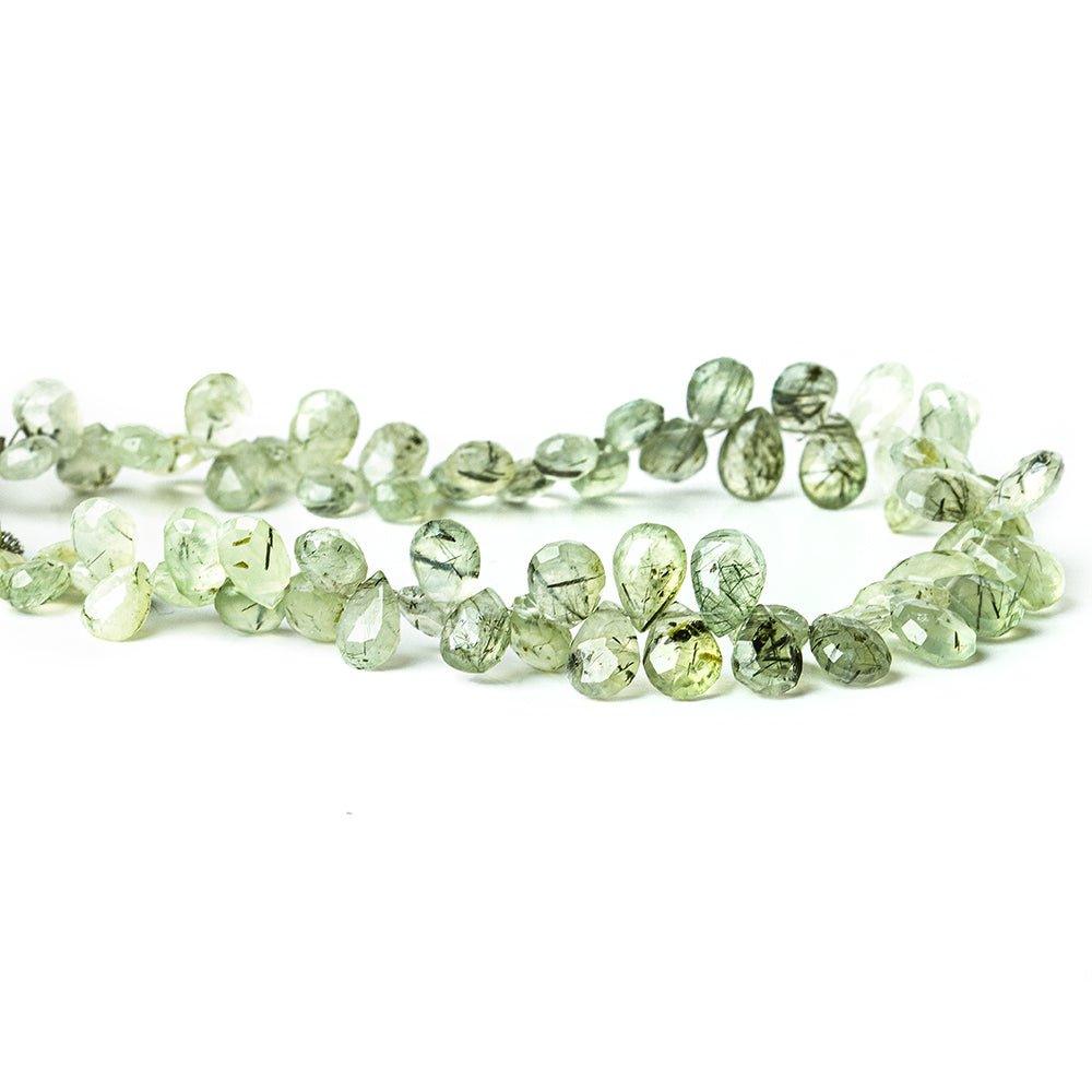7x6mm-9x7mm Prehnite Faceted Pear Beads 8 inch 65 pieces - The Bead Traders
