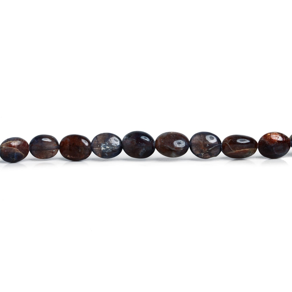 7x6mm Bloodshot Iolite Plain Ovals 15 inch 50 beads - The Bead Traders