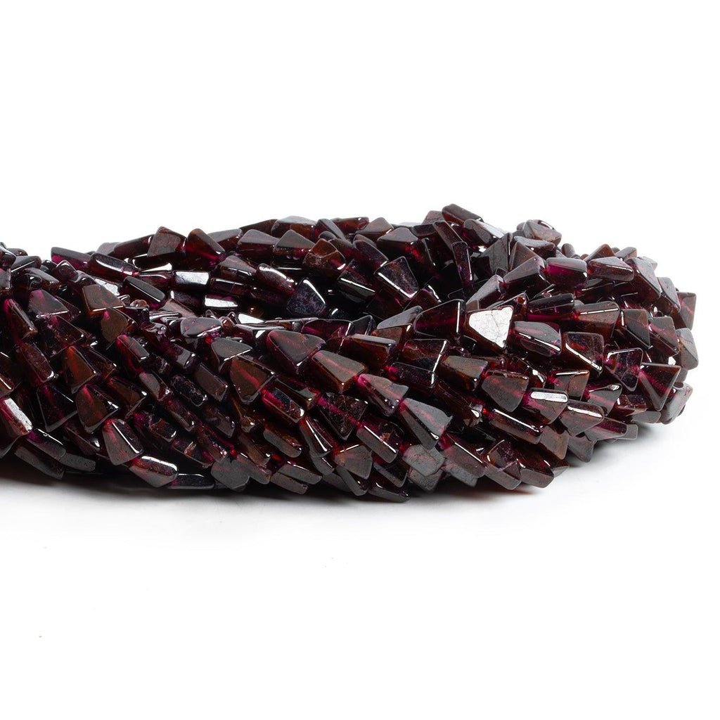 7x6mm Garnet Handcut Triangles 14 inch 50 beads - The Bead Traders