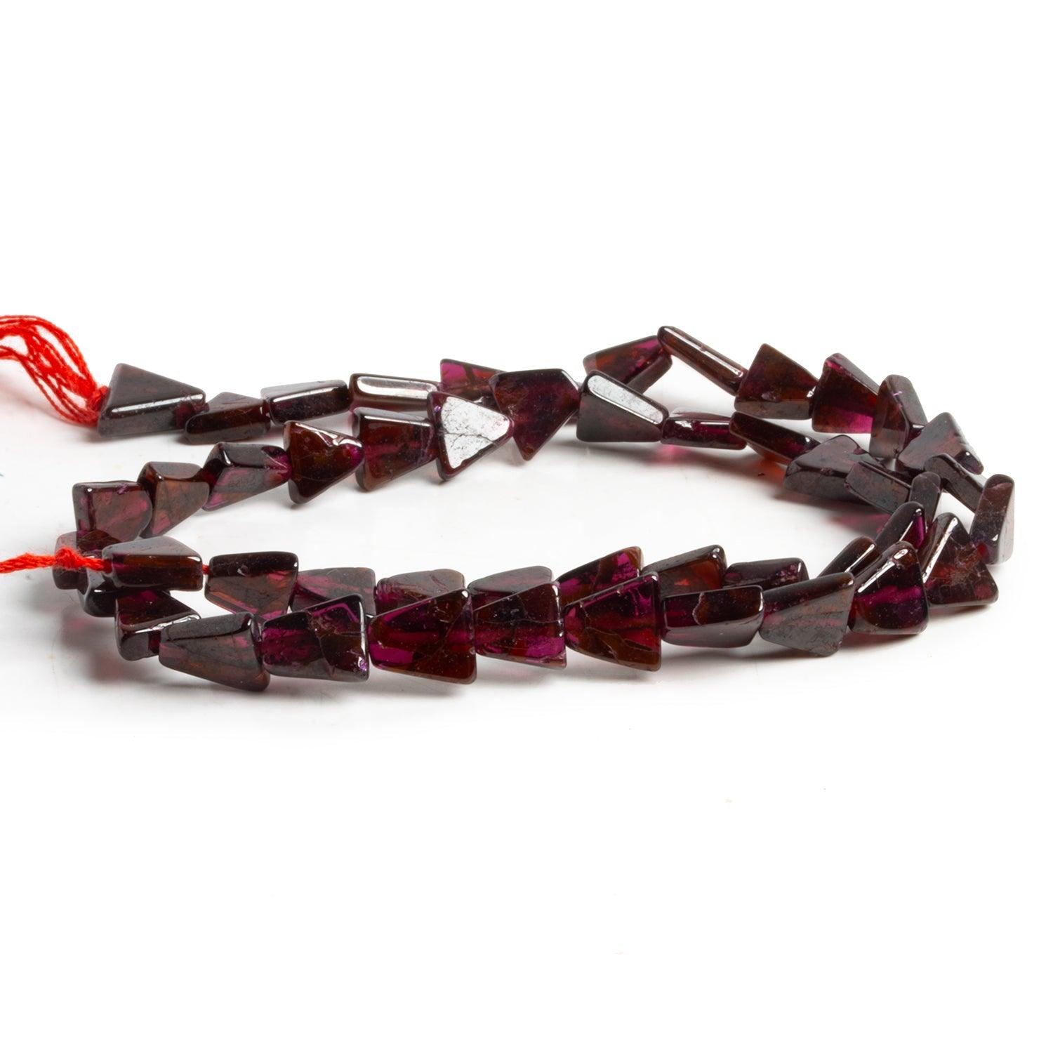 7x6mm Garnet Handcut Triangles 14 inch 50 beads - The Bead Traders