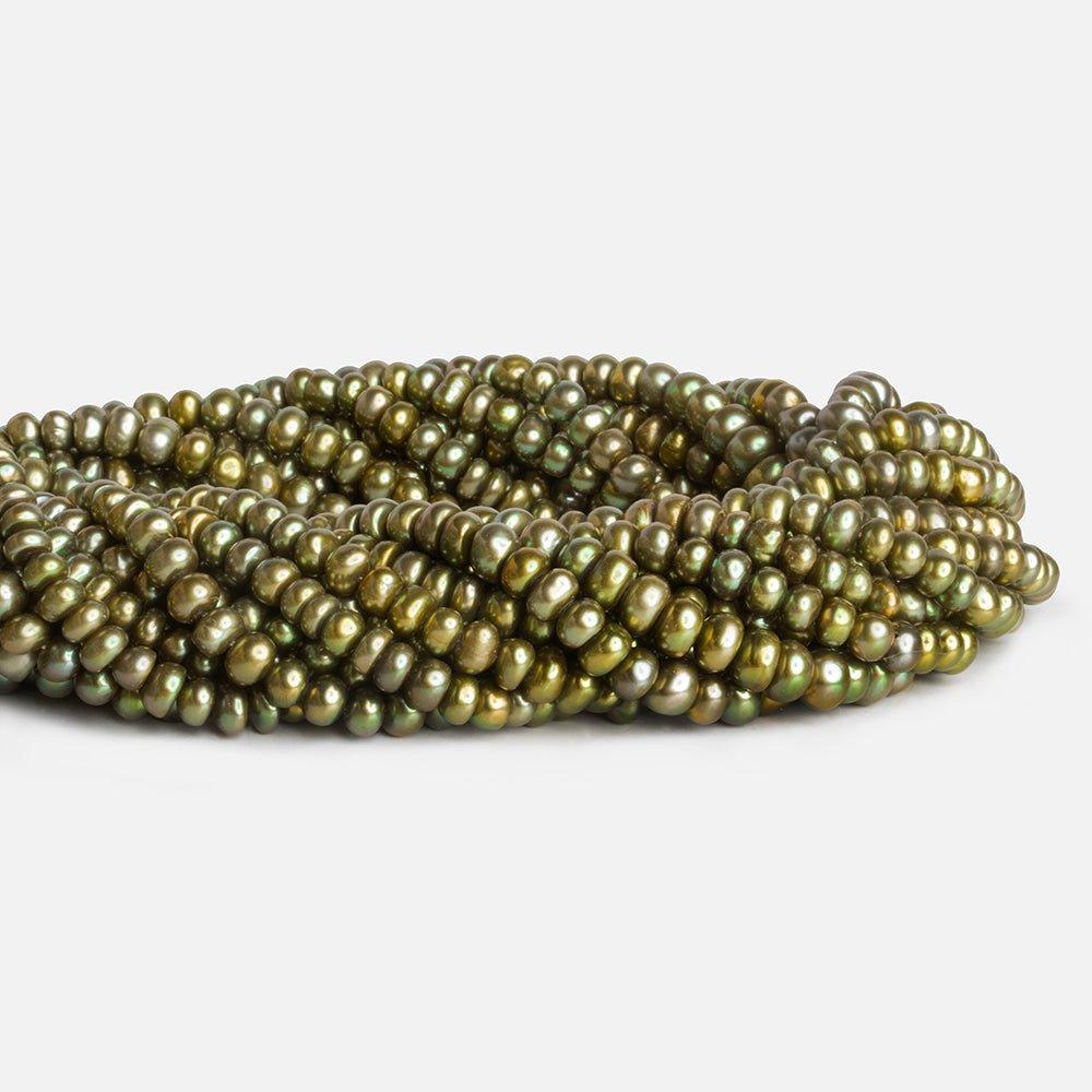 7x6mm Golden Pistachio Baroque Pearls 15 inch 85 pieces - The Bead Traders