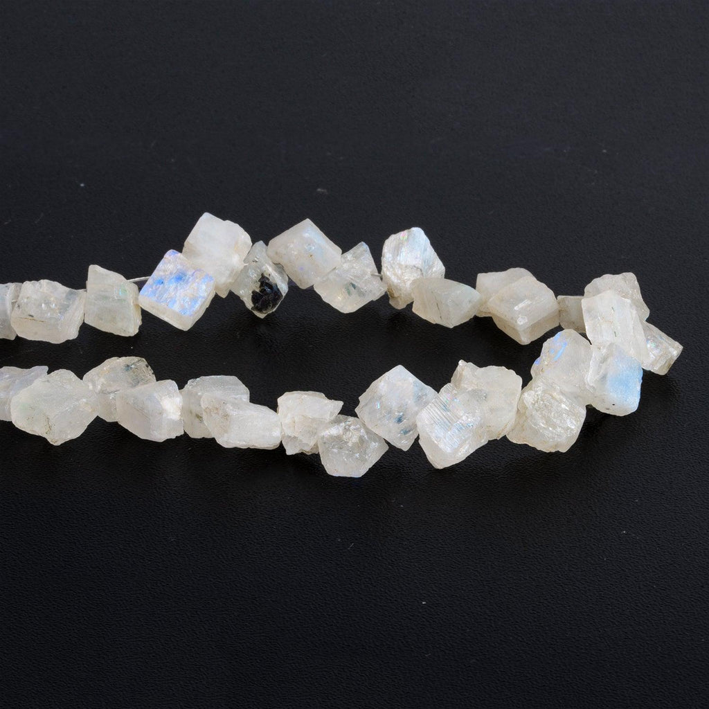 7x6mm Rainbow Moonstone Natural Crystals 7 inch 30 beads - The Bead Traders