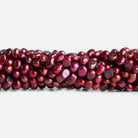 7x6mm Raspberry Baroque Pearls 15 inch 70 pieces - The Bead Traders