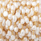7x6mm White Baroque Pearl Gold Chain - The Bead Traders