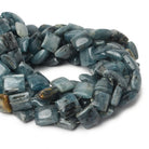 7x7-10x10mm Blue Kyanite plain square beads 15 inch 37 pieces - The Bead Traders