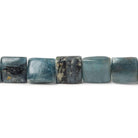 7x7-10x10mm Blue Kyanite plain square beads 15 inch 37 pieces - The Bead Traders