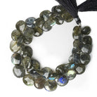 7x7-12x12mm Labradorite Faceted Pears and Hearts 9 inch 55 pieces - The Bead Traders