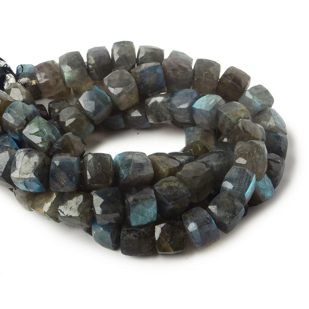 7x7-13x13mm Labradorite faceted cube beads 8 inch 24 pieces - The Bead Traders