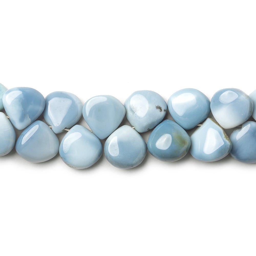 7x7-8x8mm Owyhee Denim Blue Opal plain heart beads 8 inch 58 pieces - The Bead Traders