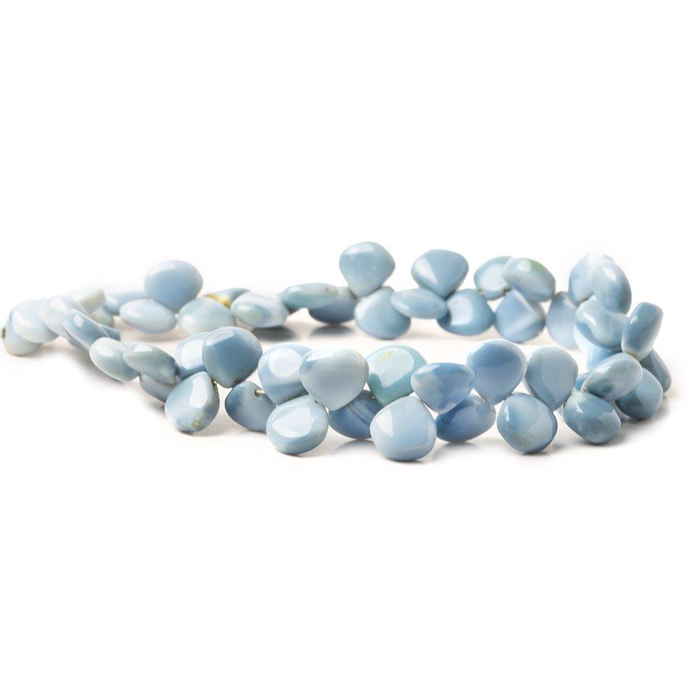 7x7-8x8mm Owyhee Denim Blue Opal plain heart beads 8 inch 58 pieces - The Bead Traders