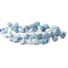 7x7-9x9mm Owyhee Denim Blue Opal plain heart beads 8 inch 55 pieces - The Bead Traders