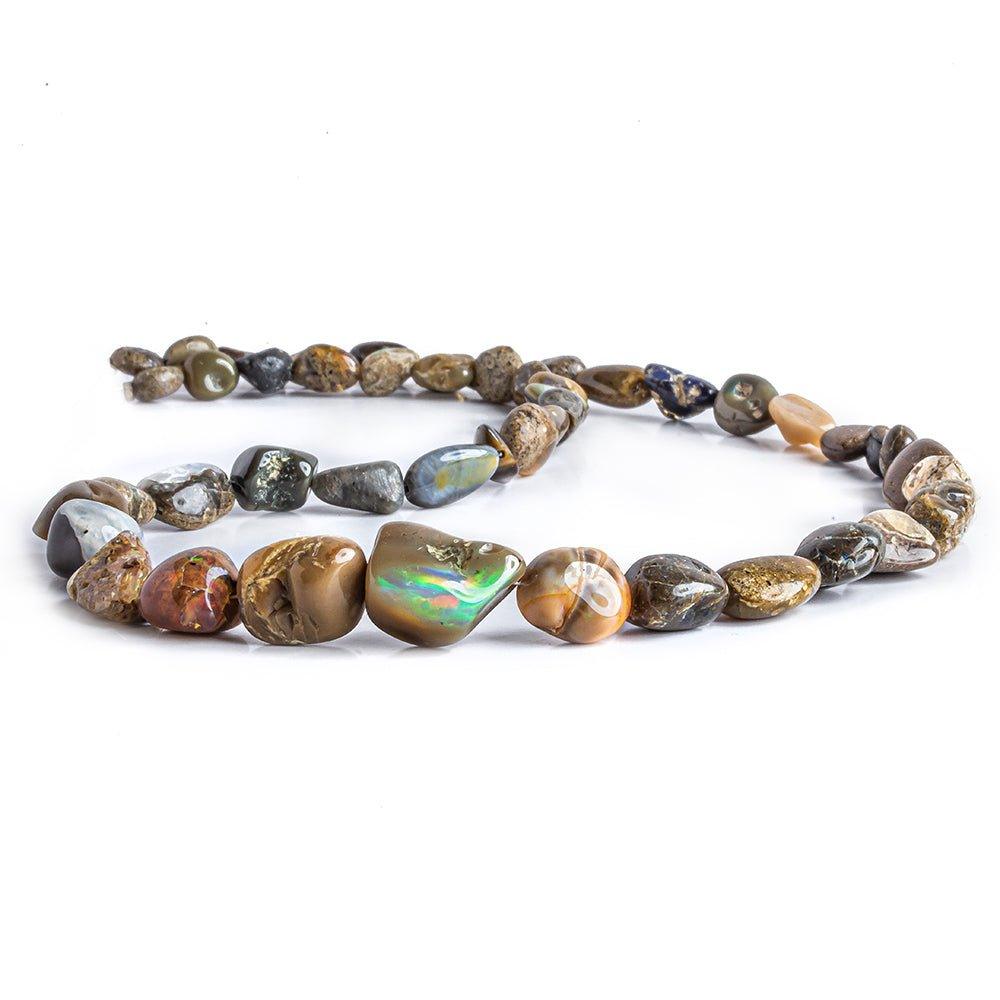 7x7mm - 17x12mm Multi Color Ethiopian Opal plain nuggets 18 inch 48 beads - The Bead Traders