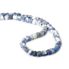 7x7mm Matte Sodalite plain cube beads 15 inch 57 pieces - The Bead Traders