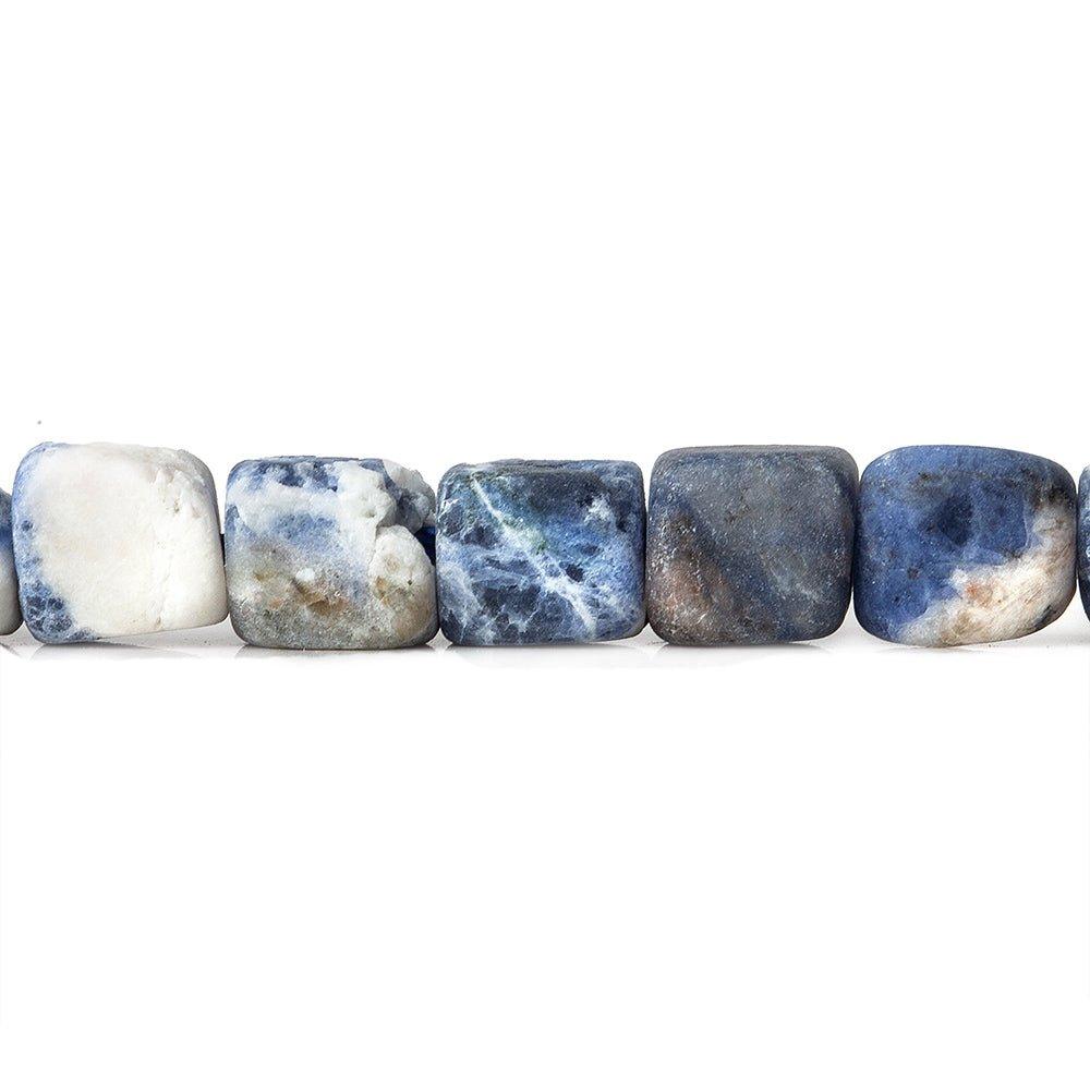 7x7mm Matte Sodalite plain cube beads 15 inch 57 pieces - The Bead Traders