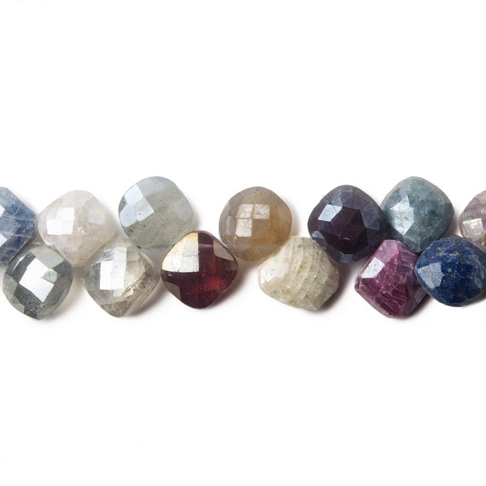7x7mm Mystic Multi-Gemstone faceted pillows 50 pieces 8 inch - The Bead Traders