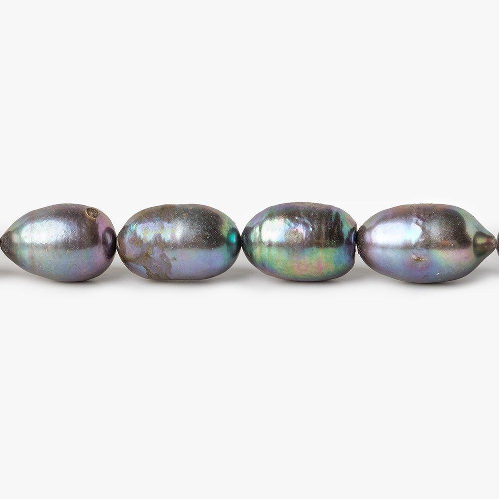 7x8-8x10mm Peacock Grey straight drilled Baroque Freshwater Pearls 16 inch 31 pieces - The Bead Traders
