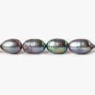 7x8-8x10mm Peacock Grey straight drilled Baroque Freshwater Pearls 16 inch 31 pieces - The Bead Traders