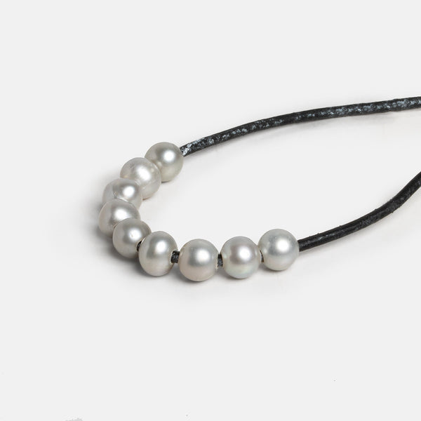 7x8mm Silver Off Round Large Hole pearls 8 inch 30 pieces AA