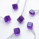 8-10mm Amethyst Cube Focal Bead 1 Piece - The Bead Traders