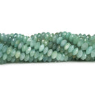 8-10mm Aquamarine Faceted Rondelles 16 inch 80 beads - The Bead Traders