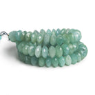 8-10mm Aquamarine Faceted Rondelles 16 inch 80 beads - The Bead Traders