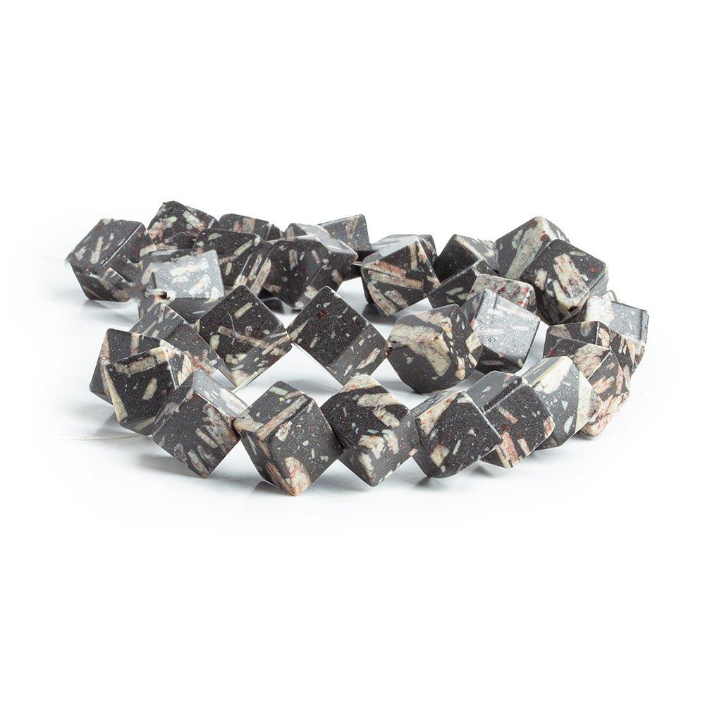 8-10mm Chocolate Marbled Agate Plain Cube Beads 15 inch - The Bead Traders