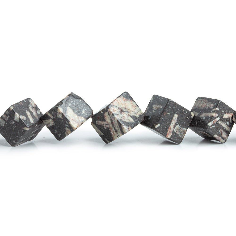 8-10mm Chocolate Marbled Agate Plain Cube Beads 15 inch - The Bead Traders