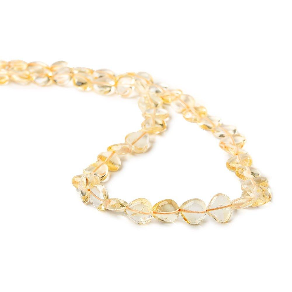 8-10mm Citrine plain heart beads 14 inch 44 pieces - The Bead Traders