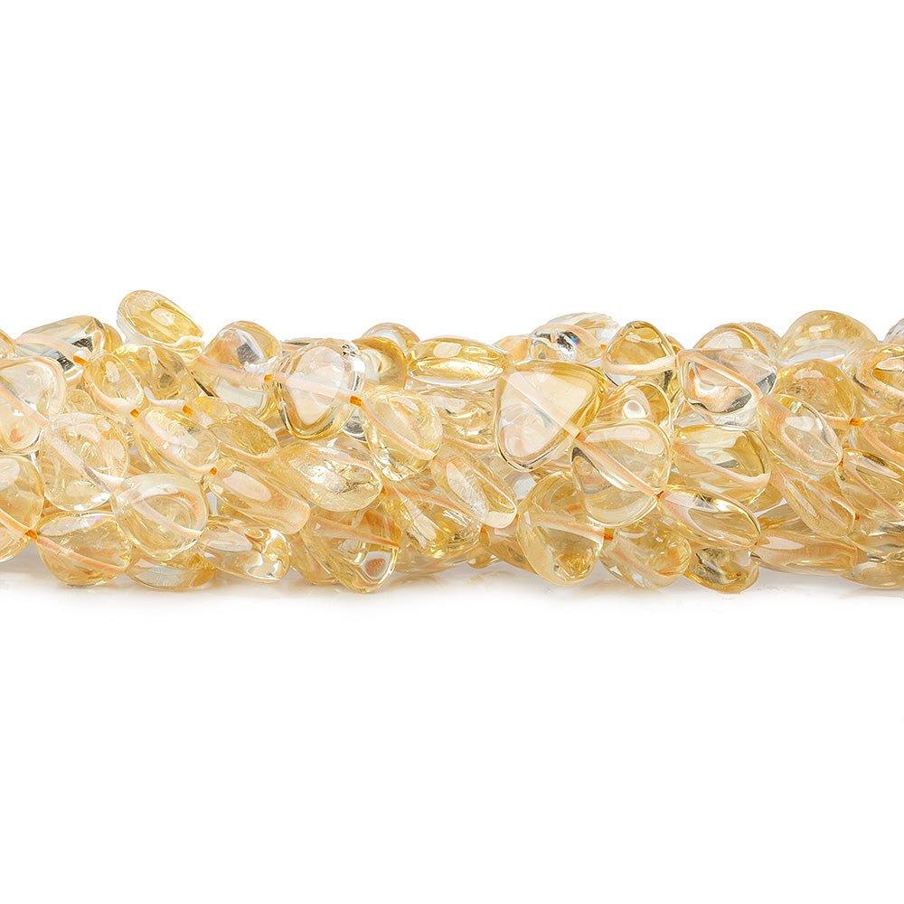 8-10mm Citrine plain heart beads 14 inch 44 pieces - The Bead Traders