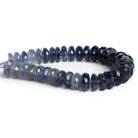 8-10mm Iolite Faceted Rondelles 6 inch 32 beads - The Bead Traders