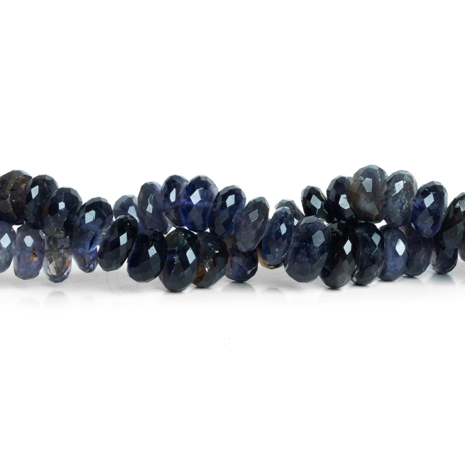 8-10mm Iolite Faceted Rondelles 6 inch 32 beads - The Bead Traders