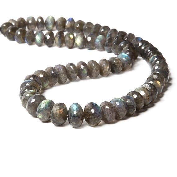 8-10mm Labradorite faceted rondelle 16 inch 97 beads - The Bead Traders