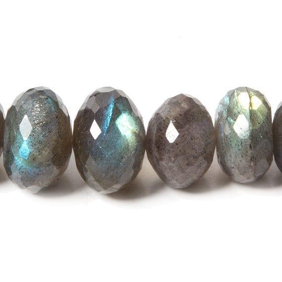 8-10mm Labradorite faceted rondelle 16 inch 97 beads - The Bead Traders