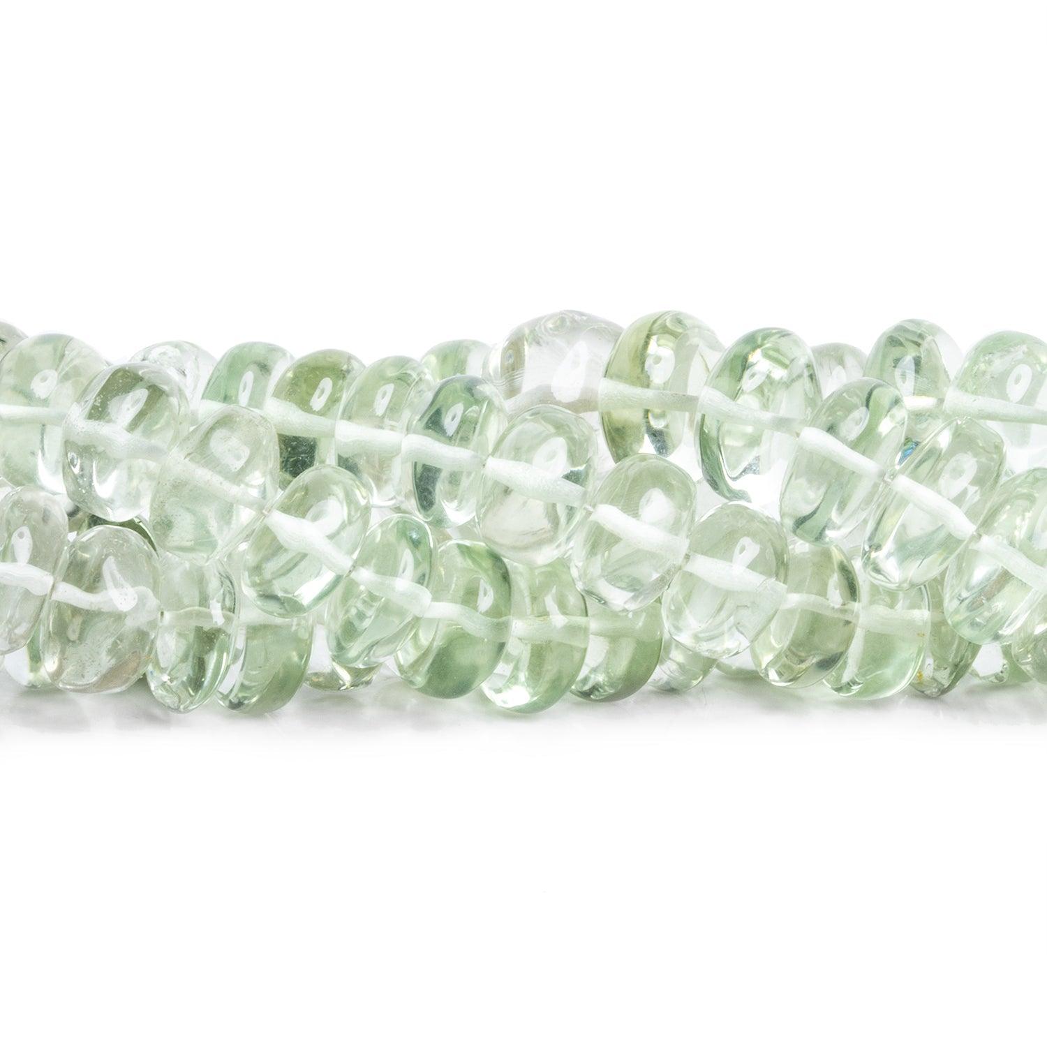 8-10mm Shaded Prasioilte Plain Rondelles 16 inch 75 beads - The Bead Traders