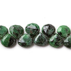 8 - 10mm Zoisite Faceted Heart Beads 8 inch 39 pieces - The Bead Traders