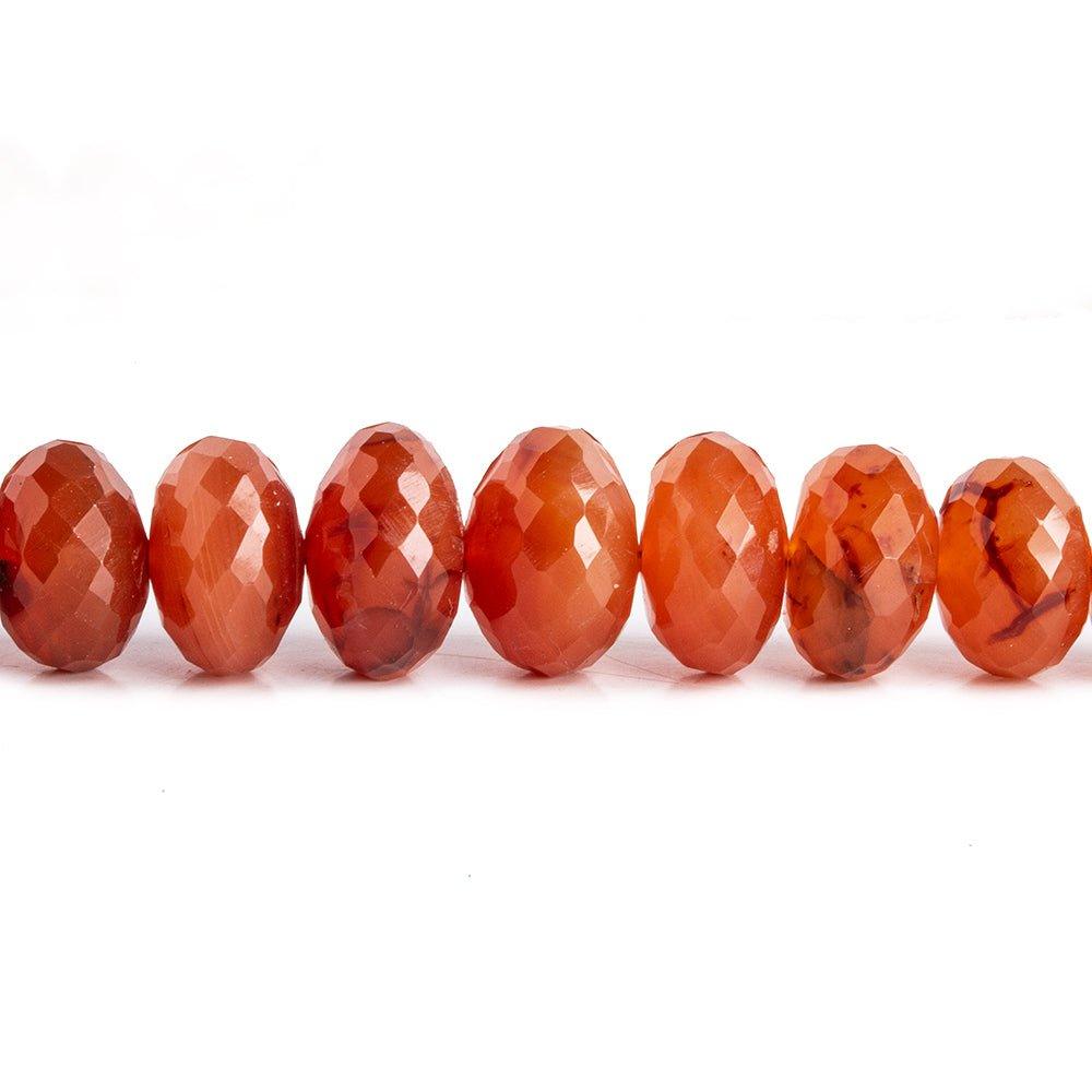 8-11mm Carnelian faceted rondelles 16 inch 60 beads - The Bead Traders