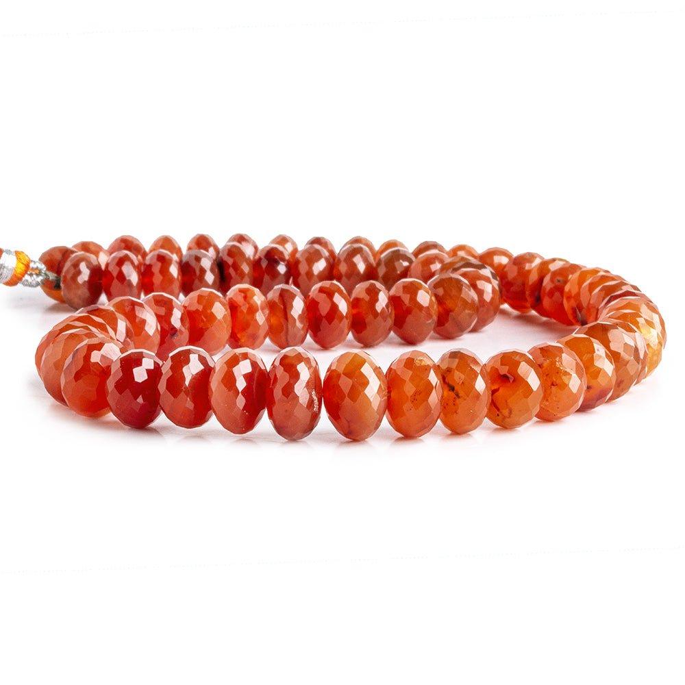 8-11mm Carnelian faceted rondelles 16 inch 60 beads - The Bead Traders