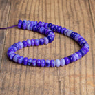 8-11mm Dark Purple Opal Plain Rondelles 16 inch 65 beads - The Bead Traders