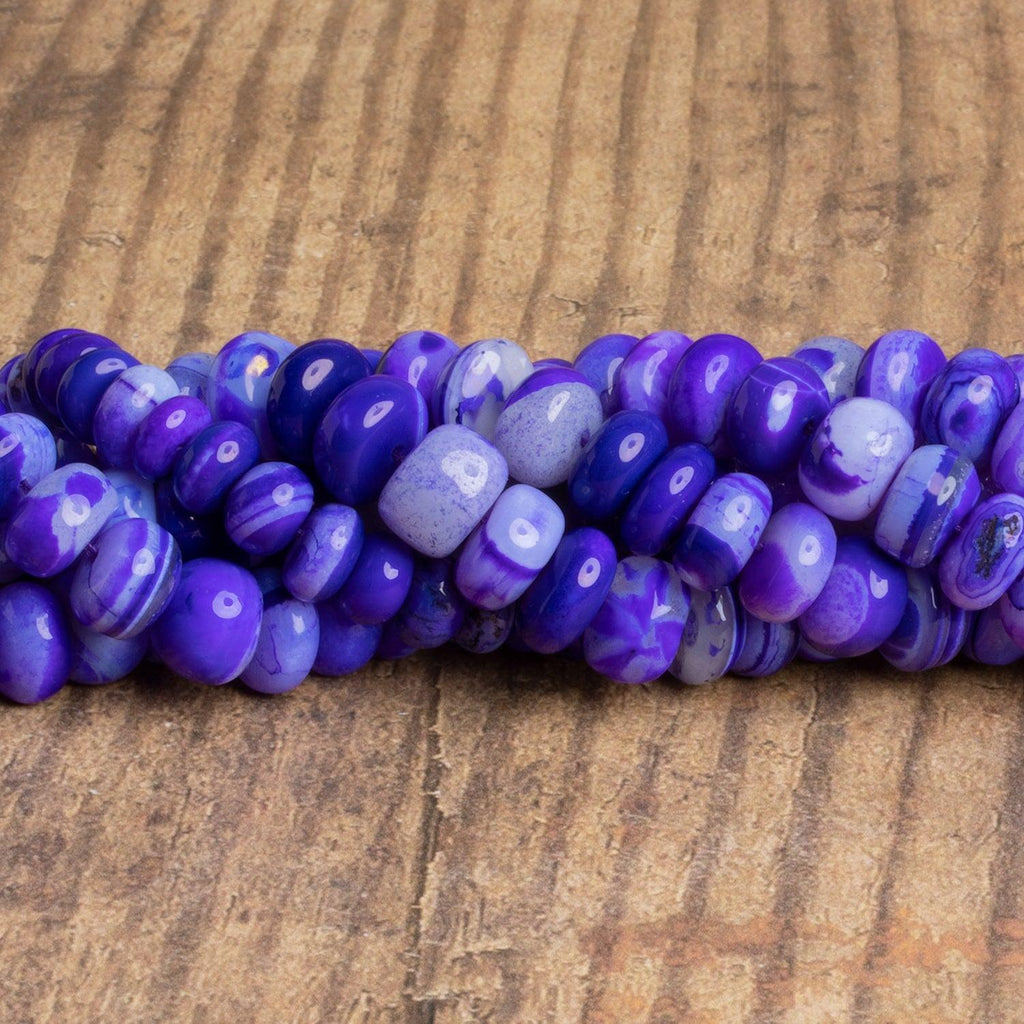 8-11mm Dark Purple Opal Plain Rondelles 16 inch 65 beads - The Bead Traders