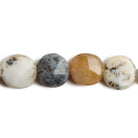 8-11mm Dendritic Opal faceted coin beads- Lot of 4 strands - The Bead Traders